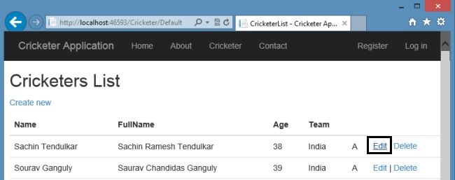 Edit Record in Web Forms
